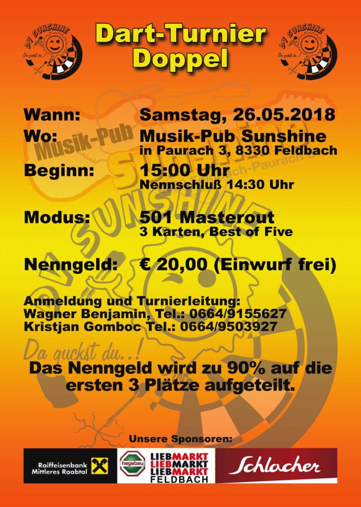 Dart-Turnier Doppel @ Music-Pub Sunshine | Paurach | Steiermark | Avstrija